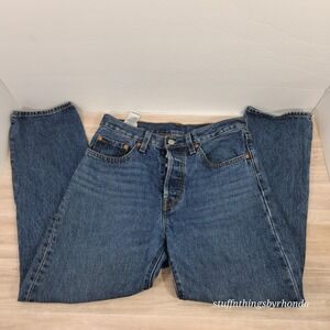 Levi's‎ Premium Women 501 Original Cropped Button Fly Jeans  Blue  Tag: 26"x26"